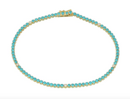 Turquoise Wrist Tennis with accenting Diamonds