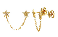 Single Star Chain Earring
