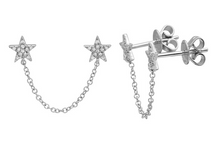 Load image into Gallery viewer, Single Star Chain Earring