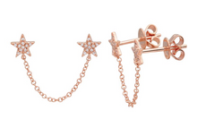 Load image into Gallery viewer, Single Star Chain Earring