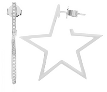 Load image into Gallery viewer, Star Shape Diamond Hoops