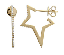 Load image into Gallery viewer, Small Star Hoops