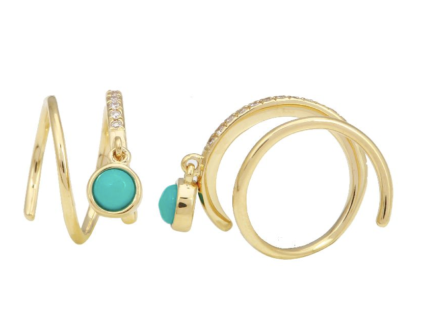 Turquoise and Diamond Threader Earrings
