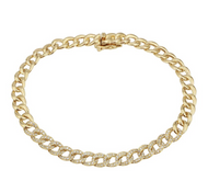 Curb Link Half Diamond Bracelet