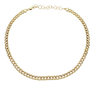 Cuban Link Half Diamond Choker
