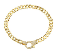 Diamond Lock Cuban Link Bracelet
