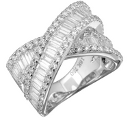 Baguette Crossover Ring