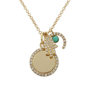 Engravable Three Charm Necklace