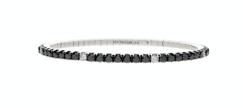 Ex-Tensible Black and White Diamond Tennis Bracelet