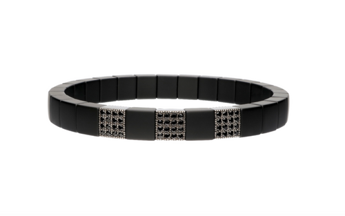 Robert Demeglio Men's Ceramic Black Diamond Bracelet
