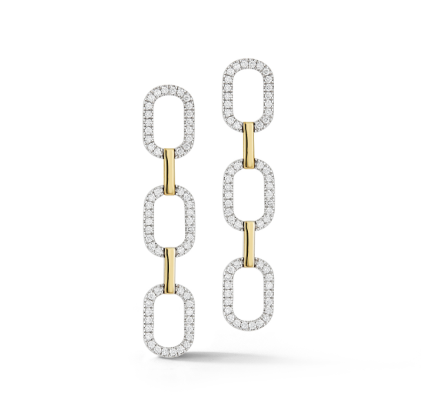 Pave Link Drop Earrings