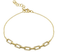 Open Link Diamond Half Bracelet