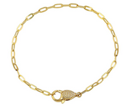 Diamond Lobster Lock Bracelet