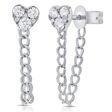 Load image into Gallery viewer, Heart Chain Earring