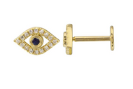 Evil Eye Diamond Flat Back Earring