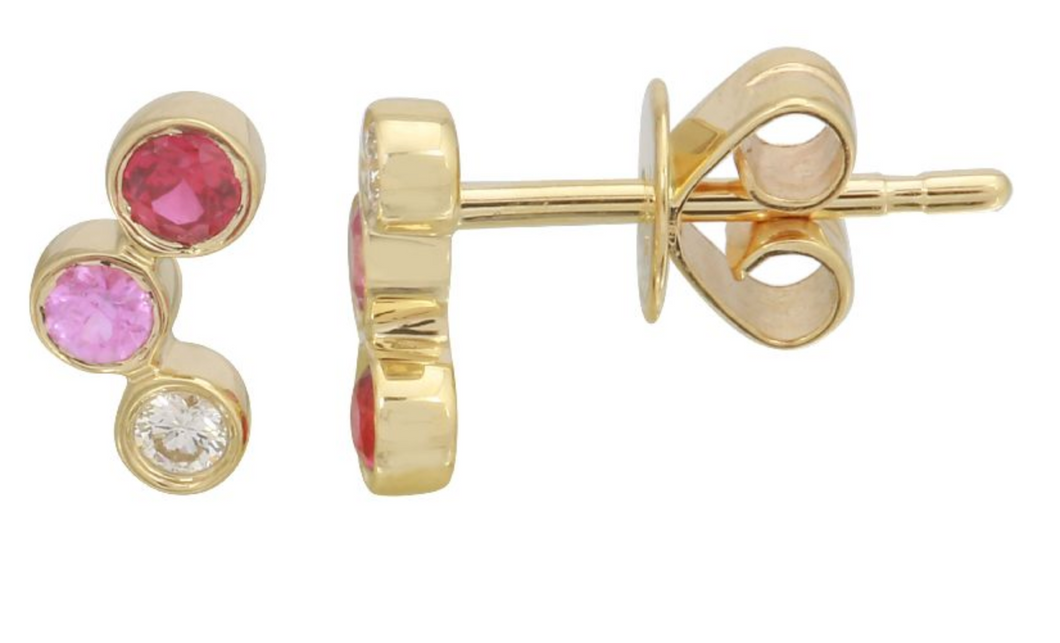 Pink Lovers Delight Bezel Earrings