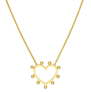 9 Bead Open Heart Necklace