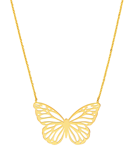 Butterfly Carving Pendant Necklace