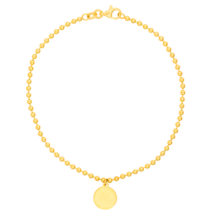 Beaded Chain with Dangle Disc Bracelet