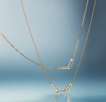 Load image into Gallery viewer, Two Link Two Tone Paperclip Necklace