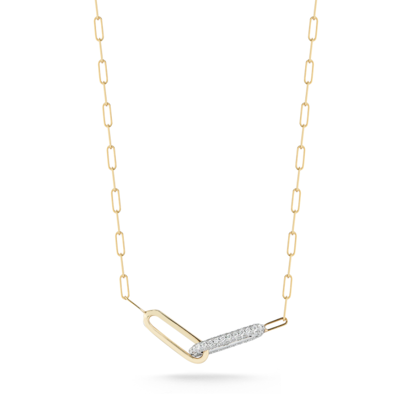 Two Link Two Tone Paperclip Necklace