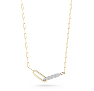 Two Link Two Tone Paperclip Necklace