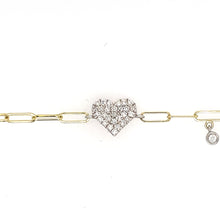 Load image into Gallery viewer, Diamond Heart Paperclip Bracelet