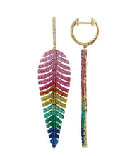 Load image into Gallery viewer, Sapphire Feather Earrings