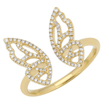 Load image into Gallery viewer, Diamond Butterfly Open Ring