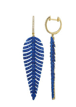 Load image into Gallery viewer, Sapphire Feather Earrings