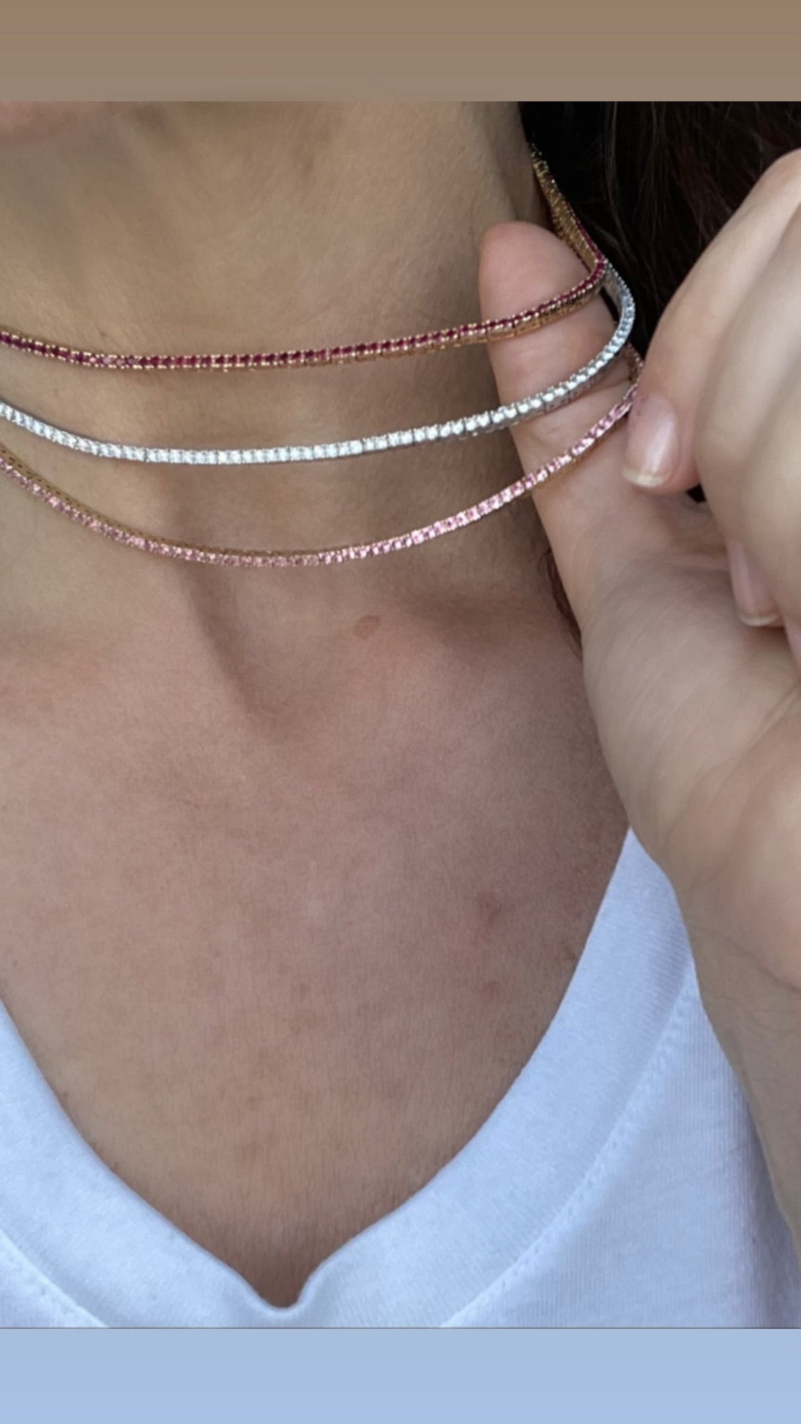 Pink Sapphire Tennis Choker