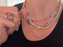 Load image into Gallery viewer, Rainbow Sapphire Tennis Necklace