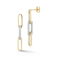 Paperclip Earring with Diamond Section